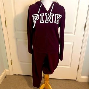 ⚠️flash sale⚠️ Burgundy “PINK” Victoria’s Secret sweatsuit